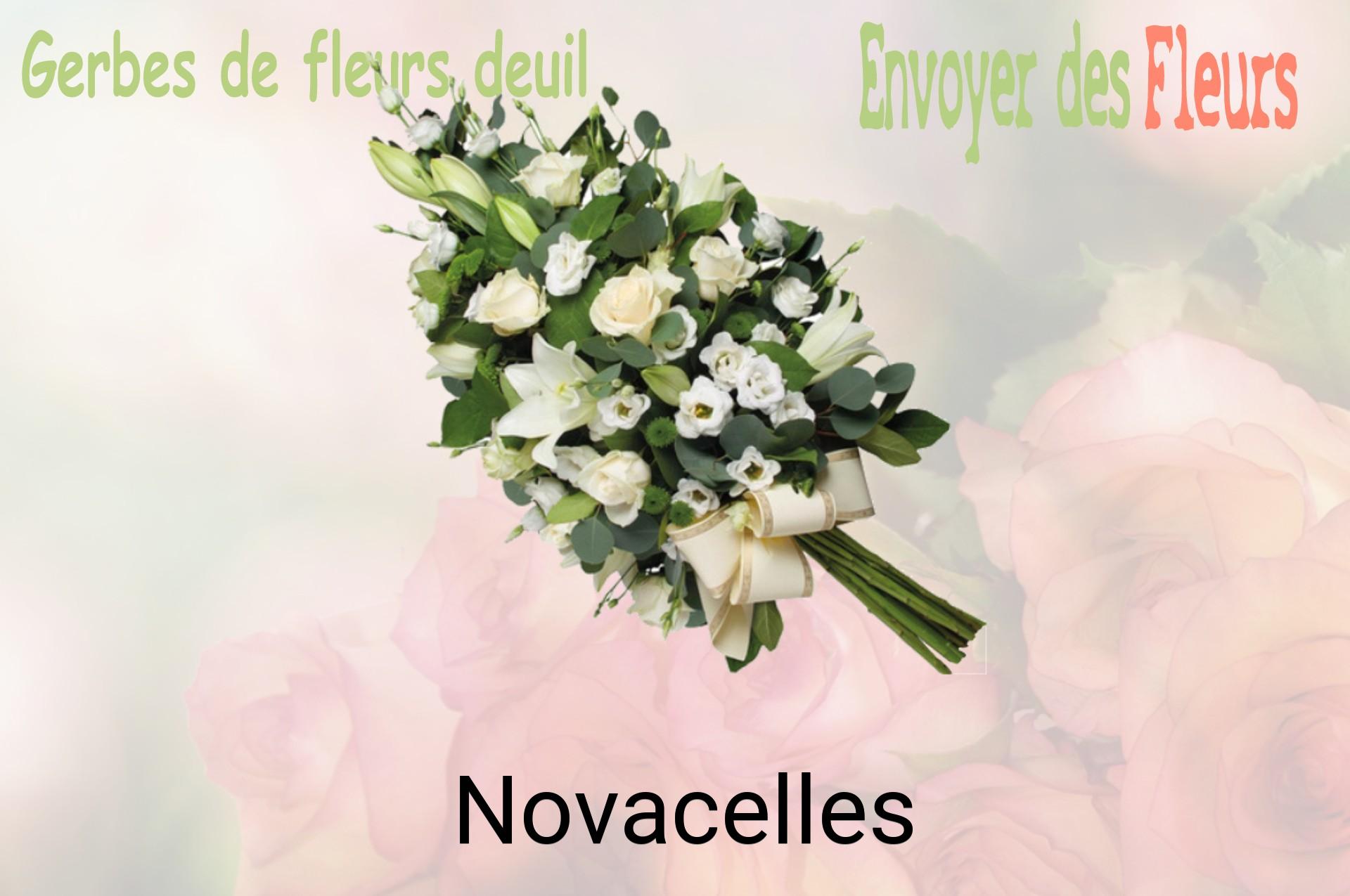Gerbe de fleurs de deuil livrée à Novacelles